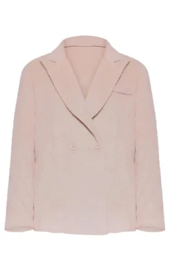 PrettyLittleThing Wool Coats*Plus Textured Wool Look Oversized Blazer