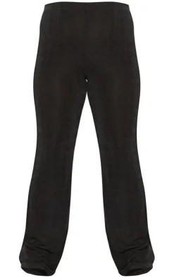 PrettyLittleThing Plus Acetate Slinky Wide Leg Pants Black