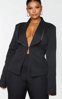 Clearance PrettyLittleThing Plus Avani Suit Jacket Black