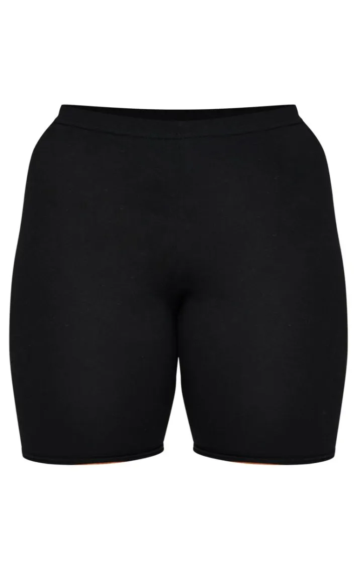 Plus Black Basic Bike Shorts