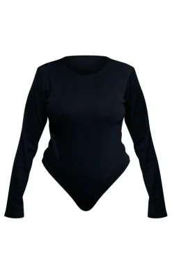 PrettyLittleThing Basic Tops*Plus Basic Rib Long Sleeve Bodysuit
