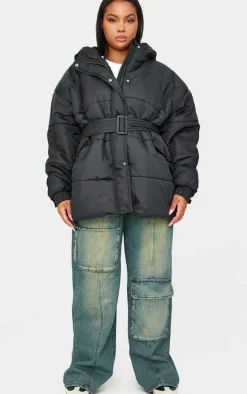 PrettyLittleThing Puffer Jackets*Plus Belted Puffer