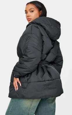 PrettyLittleThing Puffer Jackets*Plus Belted Puffer