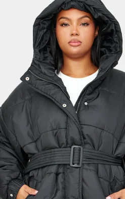 PrettyLittleThing Puffer Jackets*Plus Belted Puffer