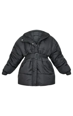 PrettyLittleThing Puffer Jackets*Plus Belted Puffer
