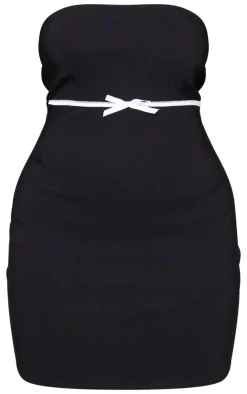 Plus Bow Underbust Detail Strapless Bodycon Dress-PrettyLittleThing Online