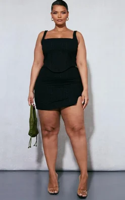 Best PrettyLittleThing Plus Broderie Anglaise Corset Black