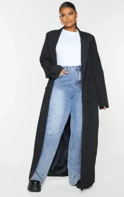 PrettyLittleThing Trench Coats*Plus Button Detail Maxi Blazer