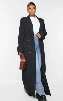 PrettyLittleThing Trench Coats*Plus Button Detail Maxi Blazer