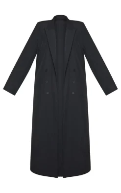 PrettyLittleThing Trench Coats*Plus Button Detail Maxi Blazer