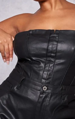 PrettyLittleThing Corsets*Plus Coated Denim Corset