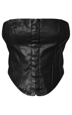 PrettyLittleThing Corsets*Plus Coated Denim Corset