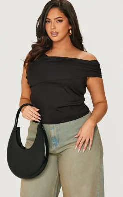 Plus Contour Bardot Twist Detail Top-PrettyLittleThing Best