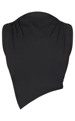 PrettyLittleThing Sleeveless Tops*Plus Contour Boat Neck Asymmetric Top