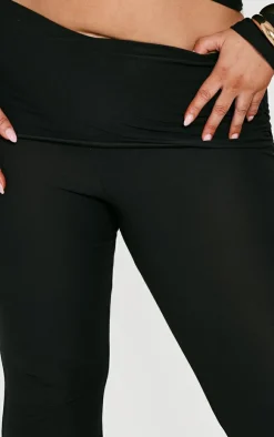 Outlet PrettyLittleThing Plus Contour Jersey Flared Pant Black