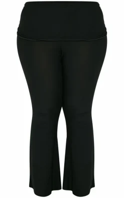 Outlet PrettyLittleThing Plus Contour Jersey Flared Pant Black