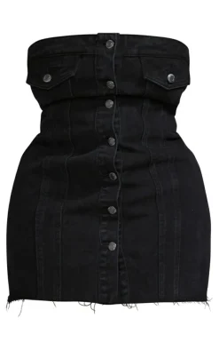 Plus Corset Button Up Bodycon Dress-PrettyLittleThing New