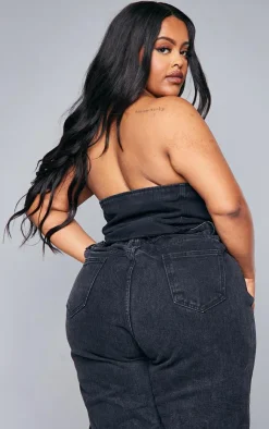 PrettyLittleThing Corsets*Plus Corset Button Up Crop Top