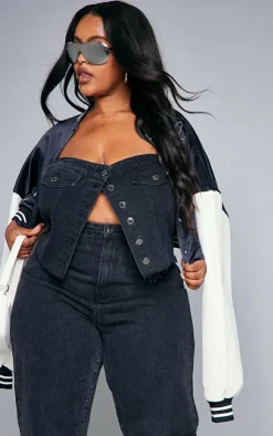 PrettyLittleThing Corsets*Plus Corset Button Up Crop Top
