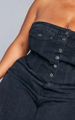 PrettyLittleThing Corsets*Plus Corset Button Up Crop Top