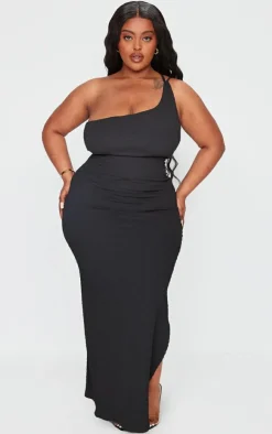 Plus Crinkle One Shoulder Maxi Dress-PrettyLittleThing New