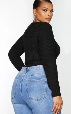 PrettyLittleThing Sweaters*Plus Cropped Rib Knit Sweater