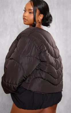 PrettyLittleThing Puffer Jackets*Plus Cropped Round Neck Puffer Jacket