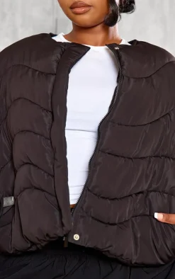 PrettyLittleThing Puffer Jackets*Plus Cropped Round Neck Puffer Jacket