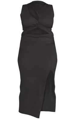 Plus Cut Out Front Bodycon Midi Dress-PrettyLittleThing Online