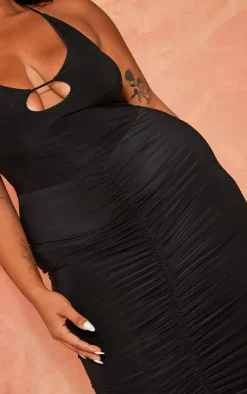 Plus Cut Out Ruched Midi Dress-PrettyLittleThing Discount