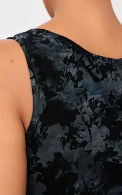 Outlet PrettyLittleThing Plus Devore Detail Sleeveless Long Top Black