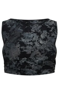 Outlet PrettyLittleThing Plus Devore Detail Sleeveless Long Top Black