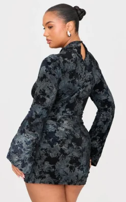 Plus Devore Flute Sleeve Mini Dress-PrettyLittleThing Hot
