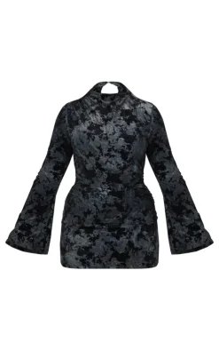 Plus Devore Flute Sleeve Mini Dress-PrettyLittleThing Hot