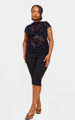 PrettyLittleThing T-Shirts*Plus Devore Longline Fitted T Shirt