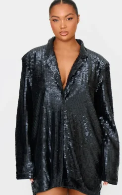 Plus Diamante Blazer Dress-PrettyLittleThing Outlet