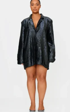 Plus Diamante Blazer Dress-PrettyLittleThing Outlet