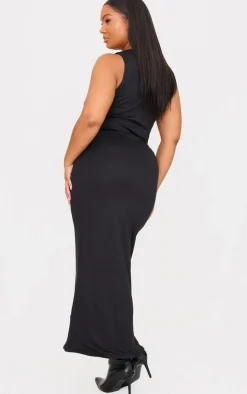 Plus Double Contour High Neck Maxi Dress-PrettyLittleThing Discount