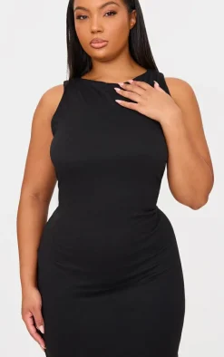 Plus Double Contour High Neck Maxi Dress-PrettyLittleThing Discount
