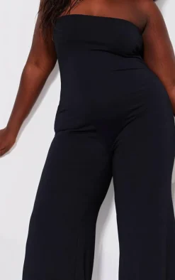PrettyLittleThing Snatched*Plus Double Layer Contour Jersey Bandeau Wide Leg Jumpsuit