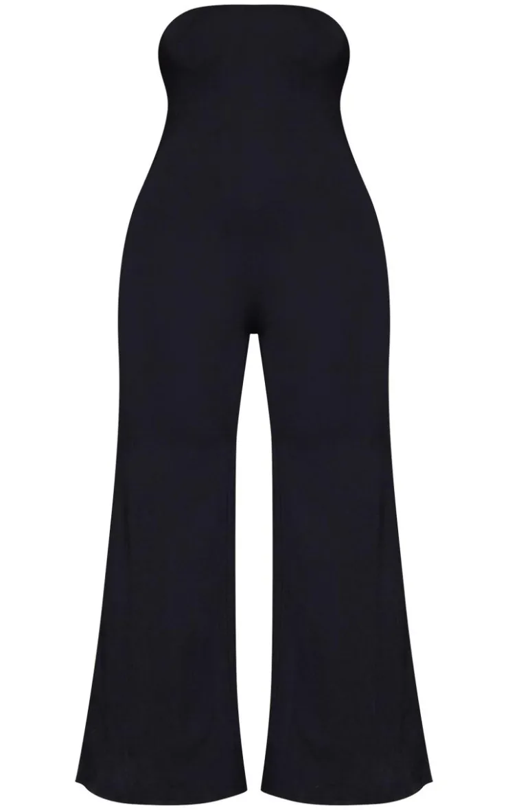 PrettyLittleThing Snatched*Plus Double Layer Contour Jersey Bandeau Wide Leg Jumpsuit