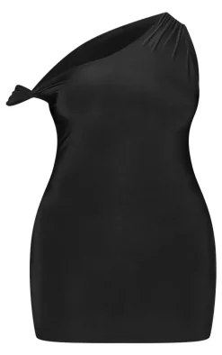 Plus Double Layer Slinky Twist Bodycon Dress-PrettyLittleThing Sale