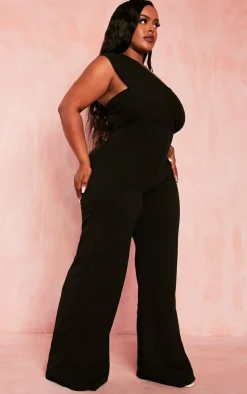 Plus Drape One Shoulder Jumpsuit-PrettyLittleThing Online