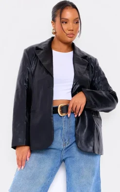 PrettyLittleThing Faux Leather Jackets*Plus Faux Leather Blazer
