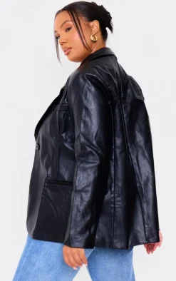 PrettyLittleThing Faux Leather Jackets*Plus Faux Leather Blazer