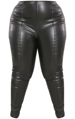 Plus Faux Leather Stretch Leggings-PrettyLittleThing Outlet