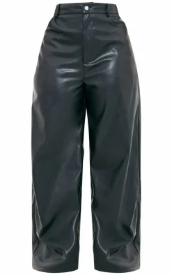 Plus Black Faux Leather Wide Leg Pants