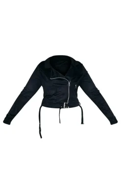 PrettyLittleThing Winter Coats & Jackets*Plus Faux Suede Biker Jacket