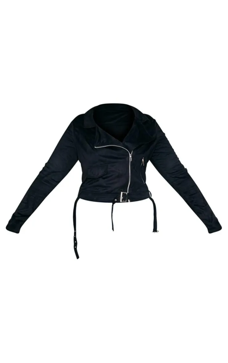 PrettyLittleThing Winter Coats & Jackets*Plus Faux Suede Biker Jacket