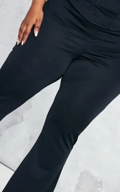 Best PrettyLittleThing Plus Flare Leg High Waisted Pants Black